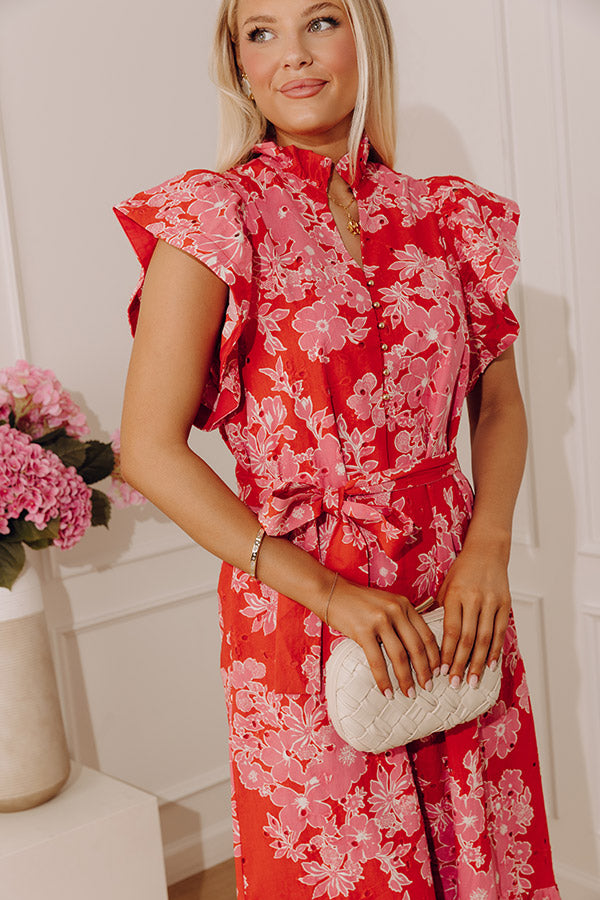 Floral Keepsake Eyelet Midi Dress