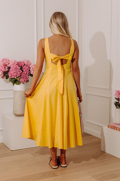 Sunlit Ease Poplin Midi Dress
