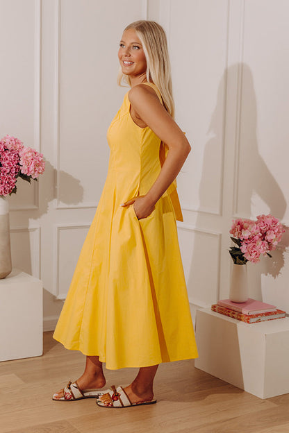 Sunlit Ease Poplin Midi Dress