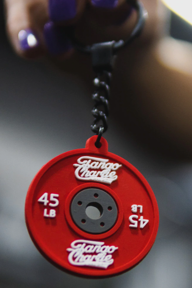 tango charlie - plate keychain red