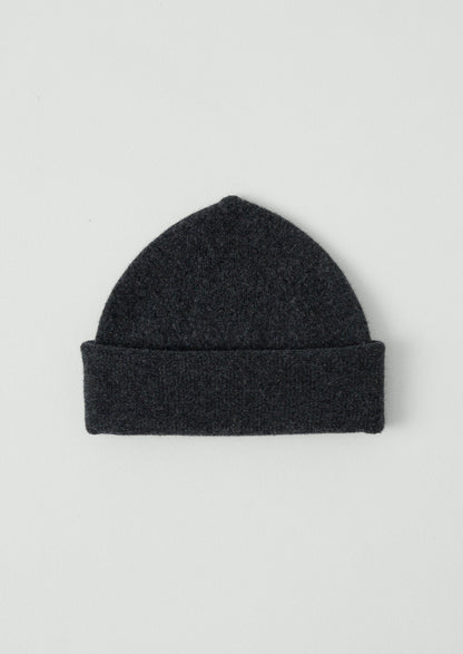 Washed Lambswool Beanie | Charcoal