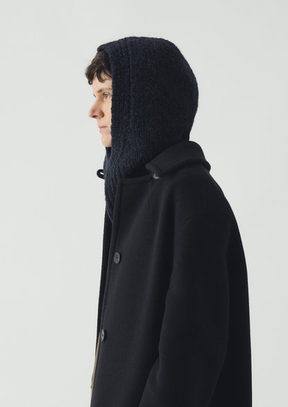 Wool Alpaca Boucle Hood | Navy