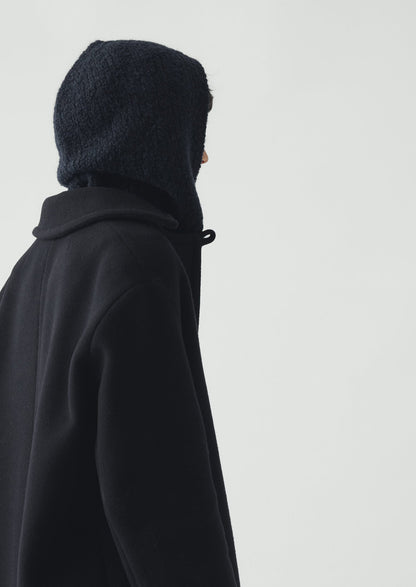 Wool Alpaca Boucle Hood | Navy