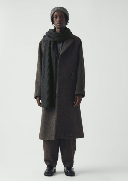 Wool Cashmere Fisherman Rib Scarf | Charcoal
