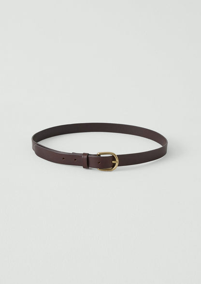 Laperruque Slim Leather Buckle Belt | Dark Brown