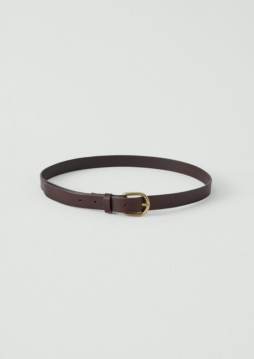 Laperruque Slim Leather Buckle Belt | Dark Brown