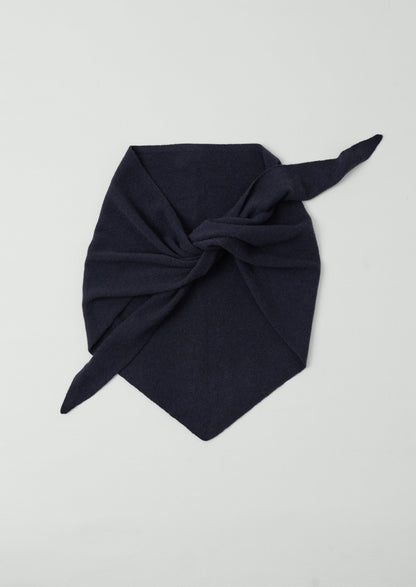 Wool Cashmere Large Bandana | Dark Navy