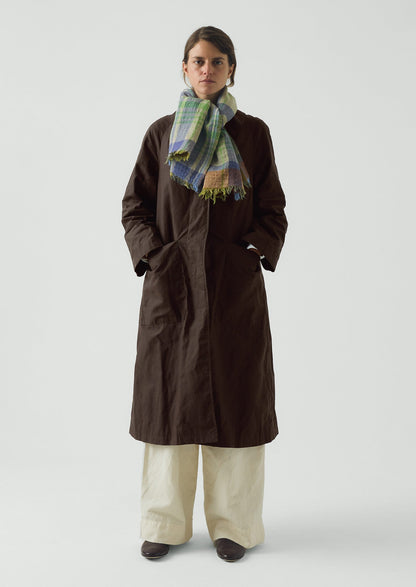 Large Check Boiled Wool Scarf | Soya/Multi