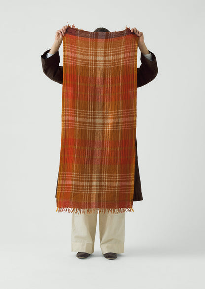 Large Check Boiled Wool Scarf | Spice