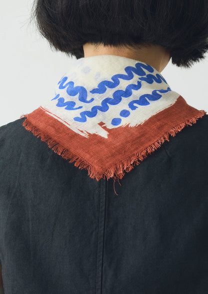 Market Fish Linen Bandana | Ecru