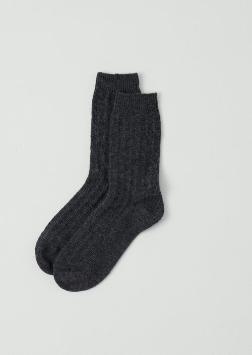 Wool Spot Socks | Grey Melange