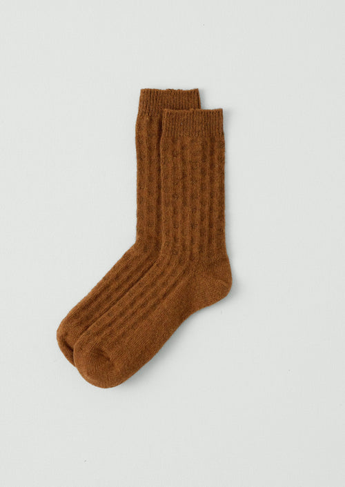 Wool Spot Socks | Toffee