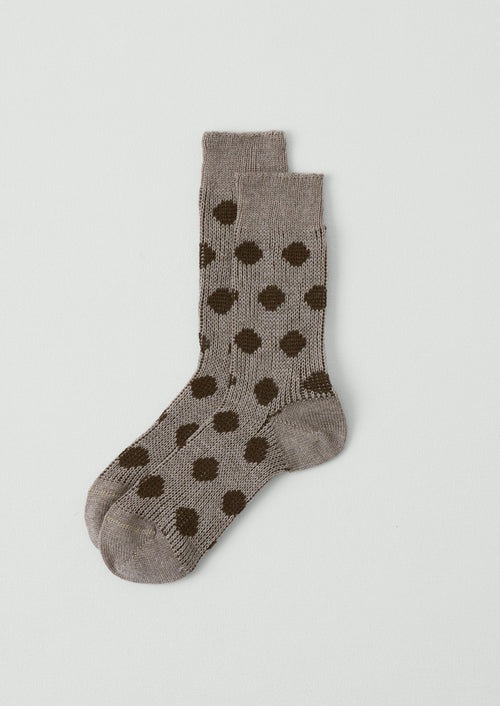 Maria La Rosa Spot Socks | Taupe/Mocha