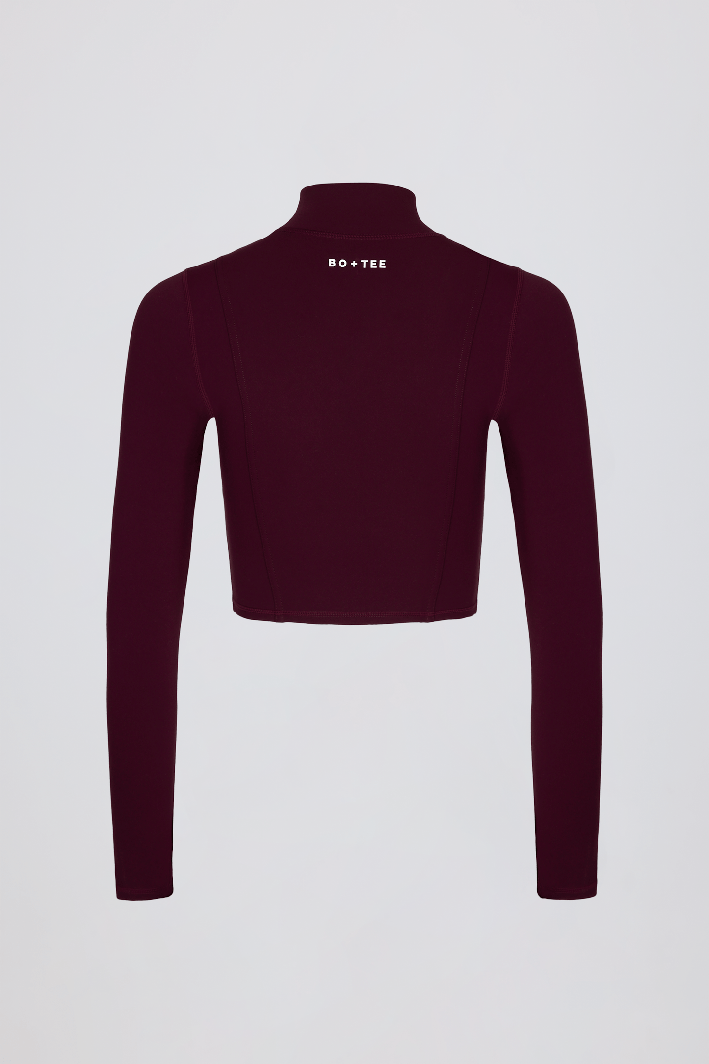 Soft Active Zip-Up Cropped Jacket in Burgundy