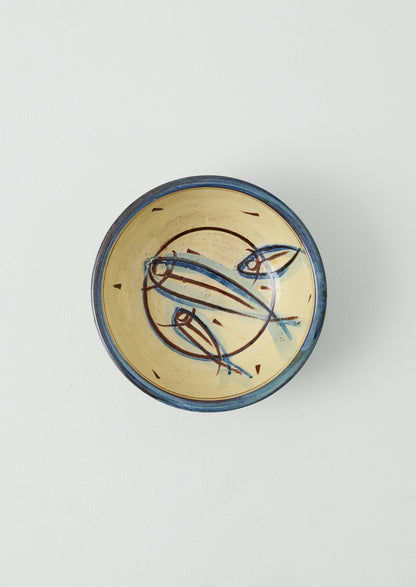 Jennifer Hall Sardine Salad Bowl | Cream/Blue