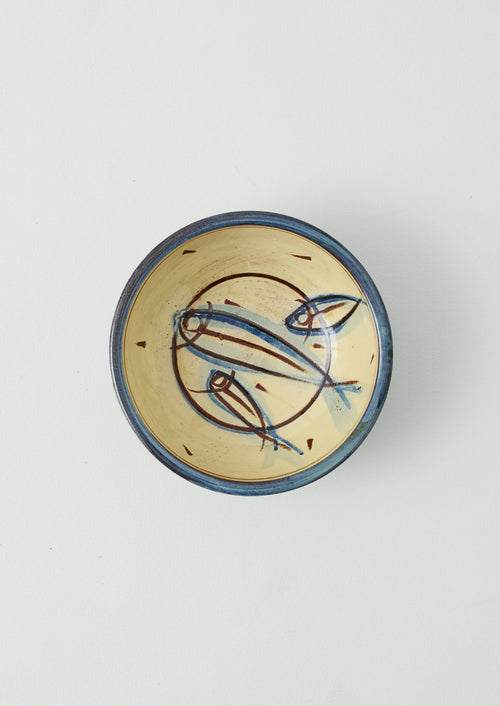 Jennifer Hall Sardine Salad Bowl | Cream/Blue
