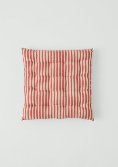 Market Stripe Hand Woven Seat Pad | Basil/Poppy