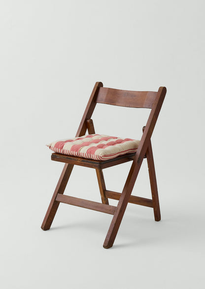 Market Stripe Hand Woven Seat Pad | Bright Red/Ecru