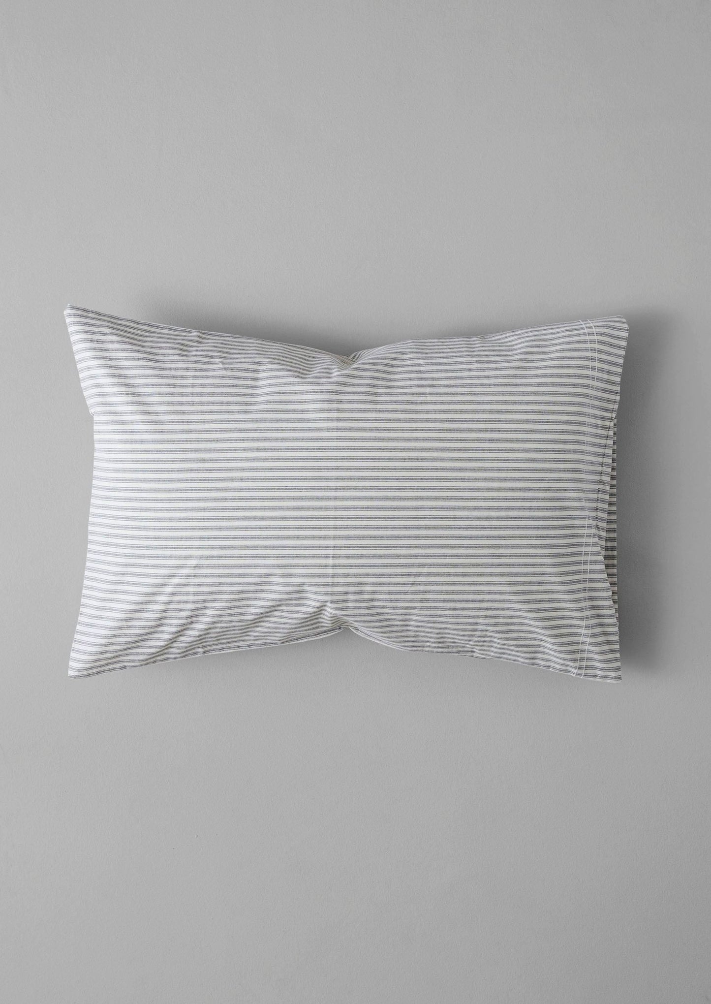 Ticking Stripe Cotton Housewife Pillowcase | Ecru/Graphite
