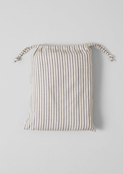 Pyjama Stripe Cotton Fitted Sheet | Navy/Ecru
