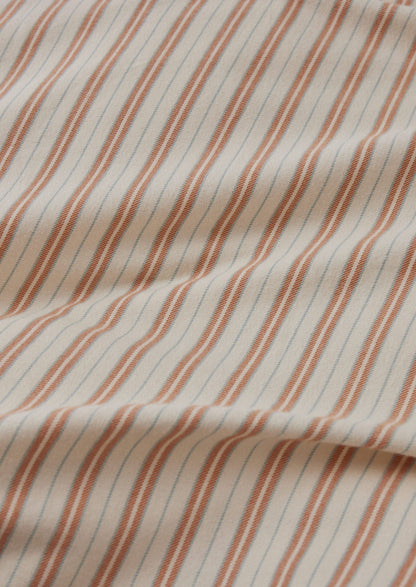 Ines Stripe Cotton Flannel Duvet Cover | Apricot/Soft Blue