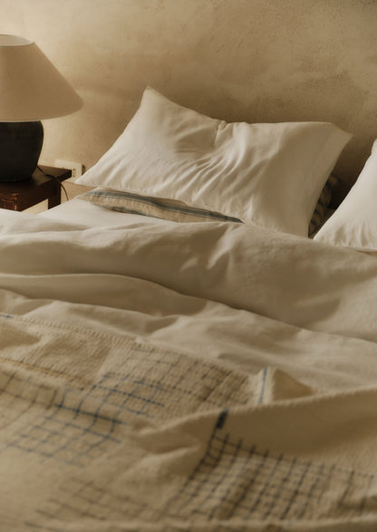 Washed Linen Cotton Housewife Pillowcase Set | Ecru