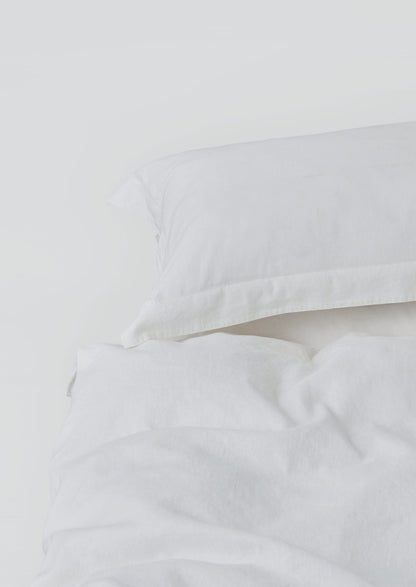 Washed Linen Cotton Duvet Cover | Ecru