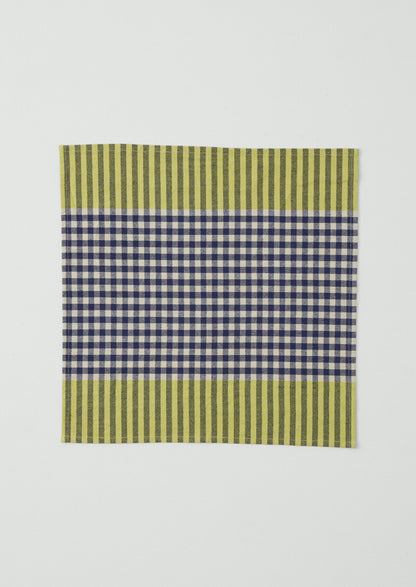 Hand Woven Siesta Check Napkin | Cobalt/Citrus