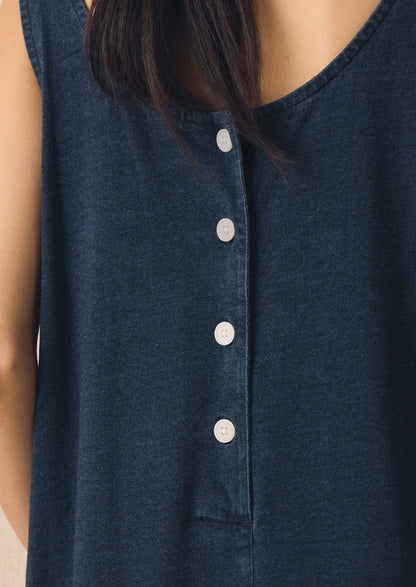 Lydia Jersey Shift Dress | Washed Indigo