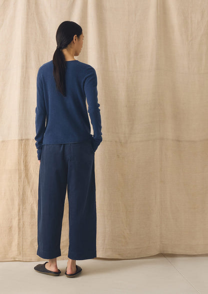 Wool Cashmere Neat Sweater | Midnight