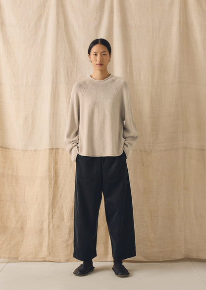 Organic Cotton Linen Easy Sweater | Parchment