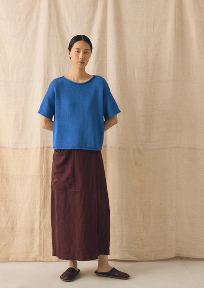 Knitted Cotton Linen Tee | Bluebird