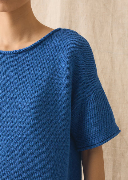 Knitted Cotton Linen Tee | Bluebird