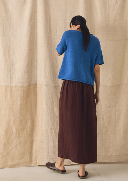 Knitted Cotton Linen Tee | Bluebird