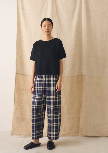 Knitted Cotton Linen Tee | Slate