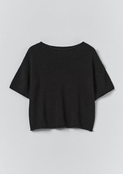 Knitted Cotton Linen Tee | Slate