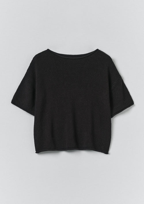 Knitted Cotton Linen Tee | Slate