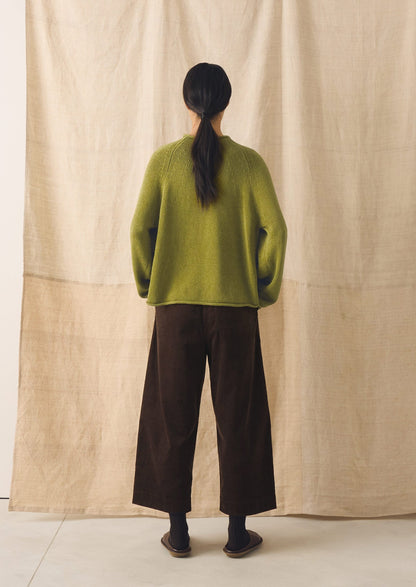 Organic Cotton Linen Easy Sweater | Olivine