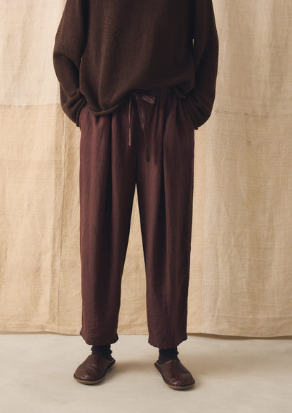 Minako Garment Dyed Linen Trousers | Fig