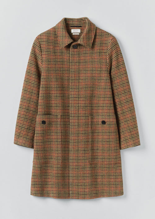 Vibrant Check Wool Overcoat | Umber Multi
