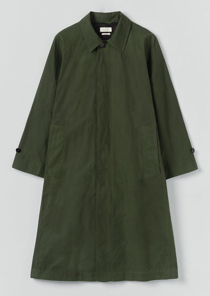 Waxed Cotton Trench Coat | Forest Green