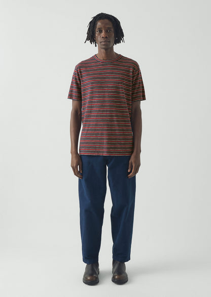 Theo Stripe Cotton Short Sleeve Tee | Provencal Blue/Multi