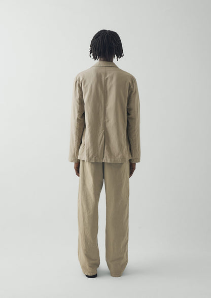 High Break Cotton Linen Blazer | Salt