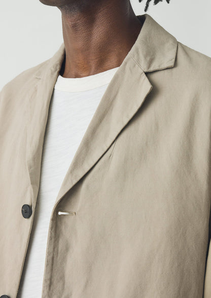 High Break Cotton Linen Blazer | Salt
