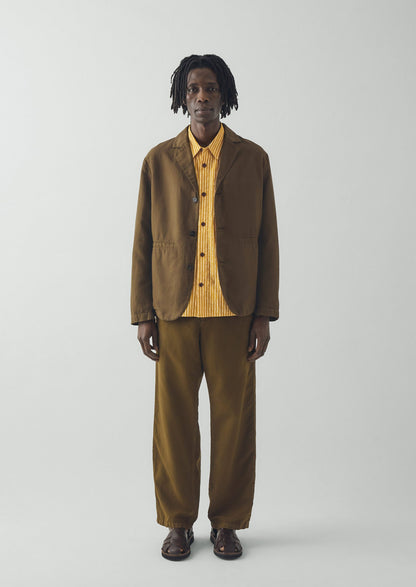 High Break Cotton Linen Blazer | Bronze Green
