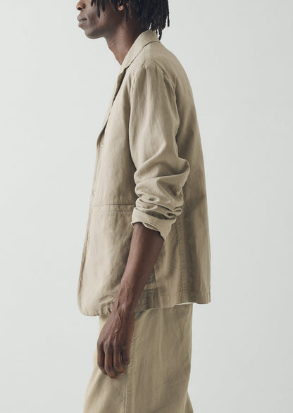 High Break Cotton Linen Blazer | Salt