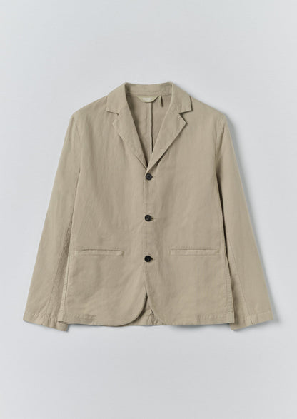 High Break Cotton Linen Blazer | Salt