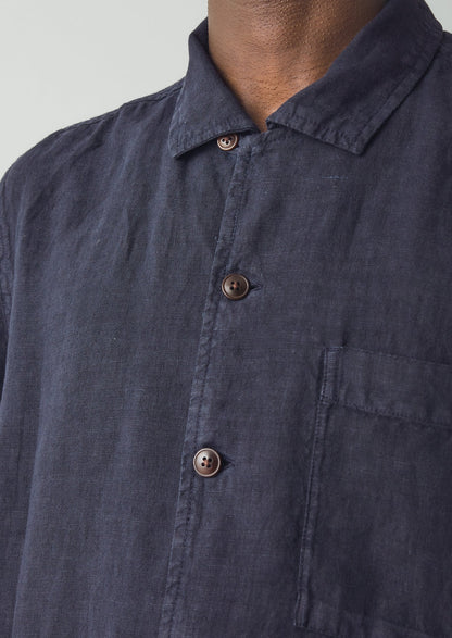 Linen Short Sleeve Shirt | Slate
