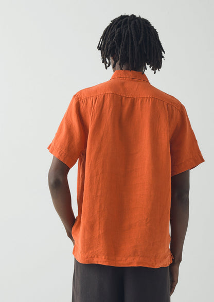 Linen Short Sleeve Shirt | Clementine