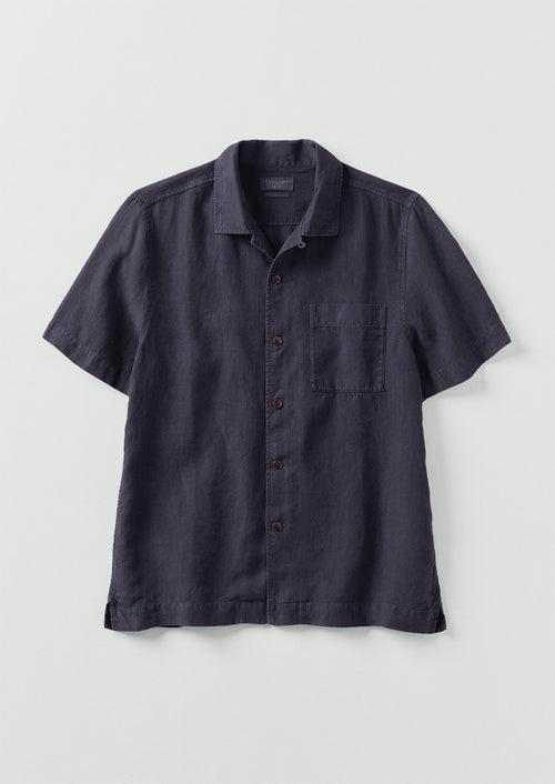 Linen Short Sleeve Shirt | Slate